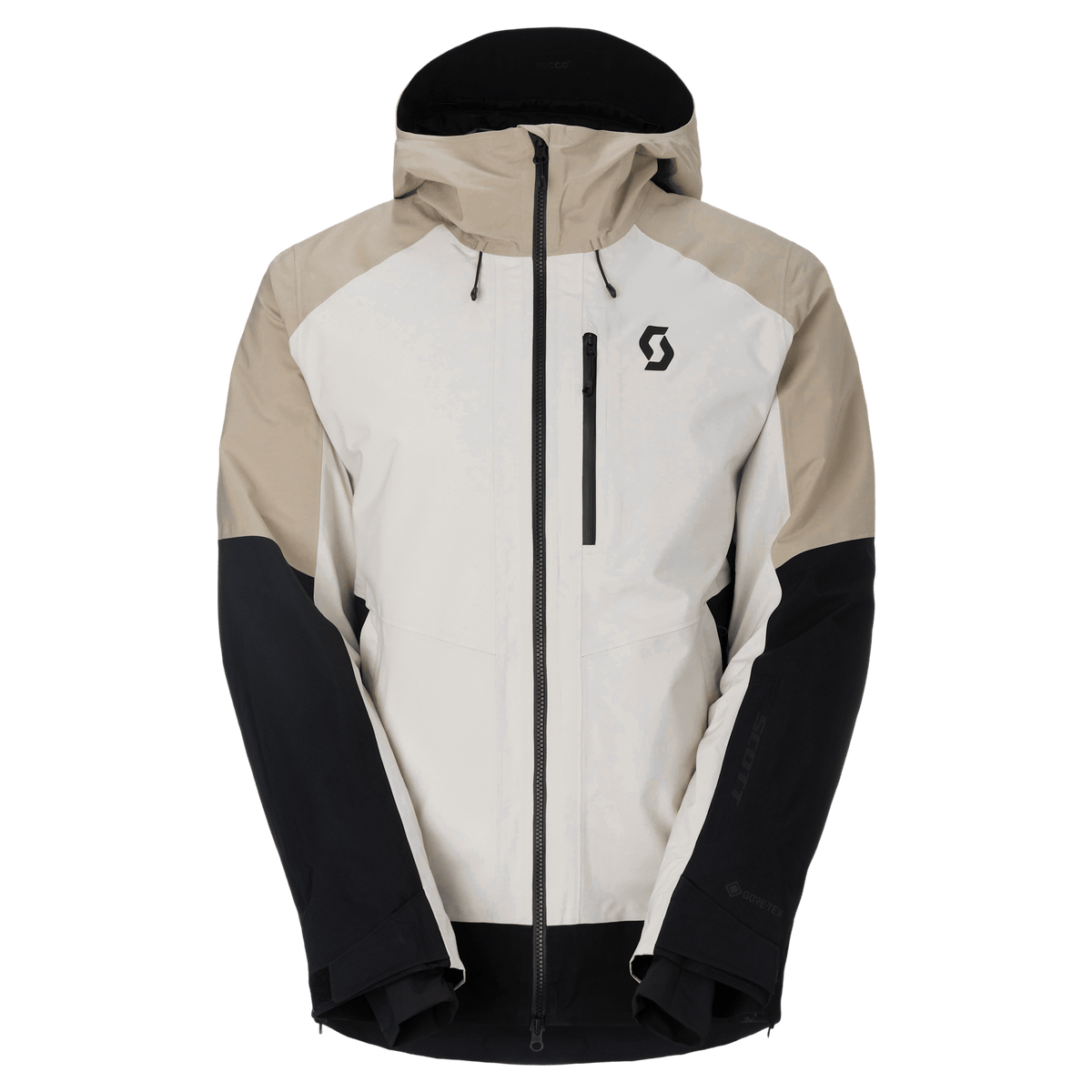 SCOTT Ultimate GORE-TEX wintersportjas voor heren, Latte Beige - Zwart, vooraanzicht