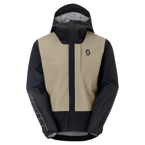 SCOTT Vertic 2.5L Waterproof Fahrradjacke Herren Black - Portobello Beige Vorderansicht