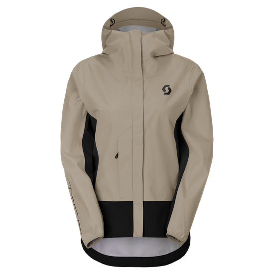 SCOTT Vertic 2.5L Waterproof Fahrradjacke Damen Portobello Beige - Black Vorderansicht