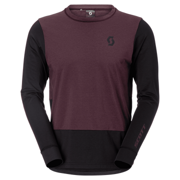 SCOTT Vertic Pro Mid Langarmshirt Herren Cocoa Red - Black Vorderansicht