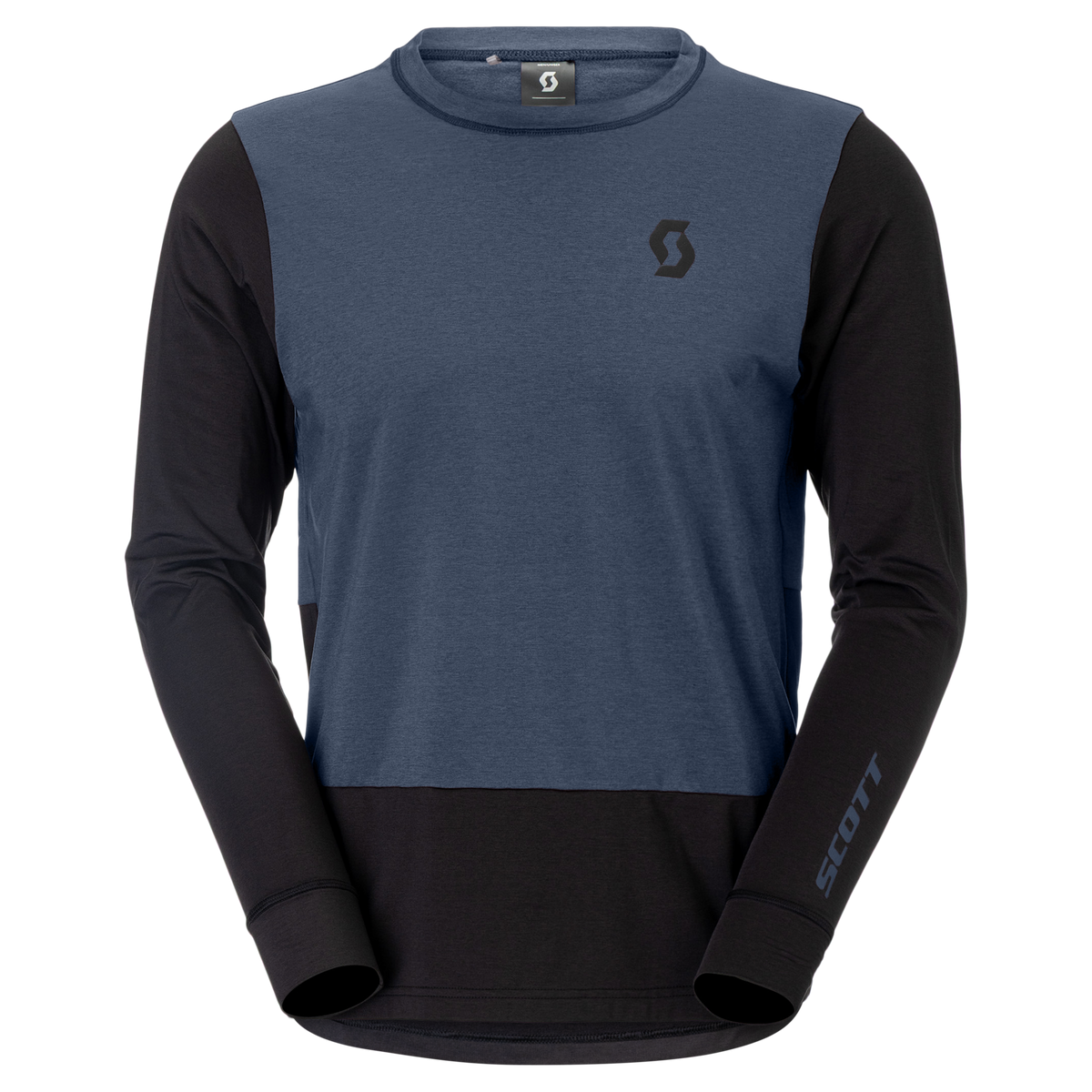 SCOTT Vertic Pro Mid Langarmshirt Herren Dusk Blue - Black Vorderansicht