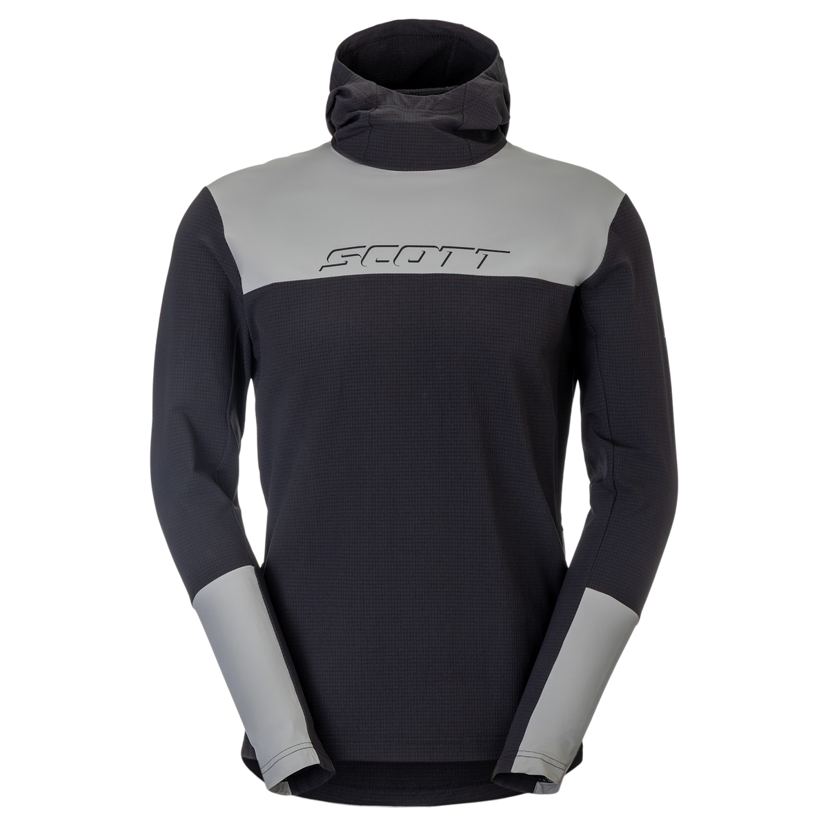 SCOTT Vertic Pro Warm Fahrrad-Hoodie Herren Black - Fog Blue Vorderansicht