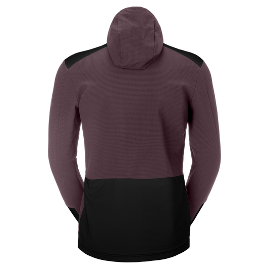 SCOTT Vertic Pro Warm Fahrrad-Hoodie Herren Cocoa Red - Black Rückansicht