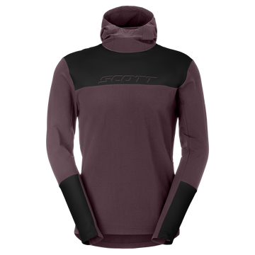 SCOTT Vertic Pro Warm Fahrrad-Hoodie Herren Cocoa Red - Black Vorderansicht