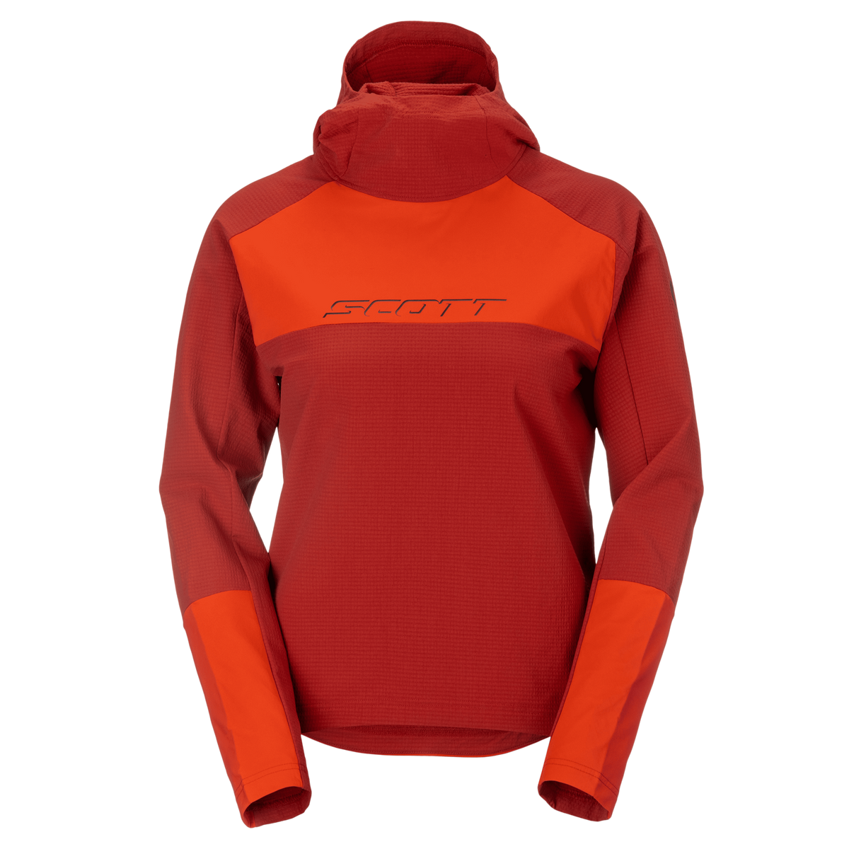 SCOTT Vertic Pro Warm Fahrrad-Hoodie Damen Toasted Red - Turbo Red Vorderansicht