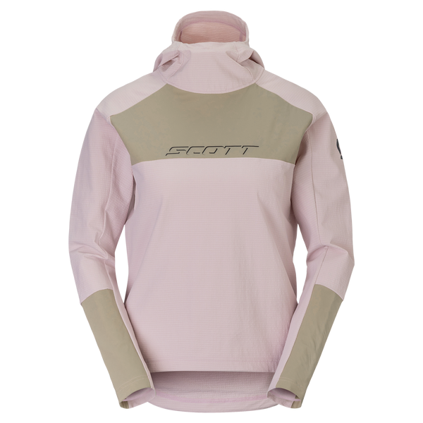 SCOTT Vertic Pro Warm Fahrrad-Hoodie Damen Wax Pink - Portobello Beige Vorderansicht