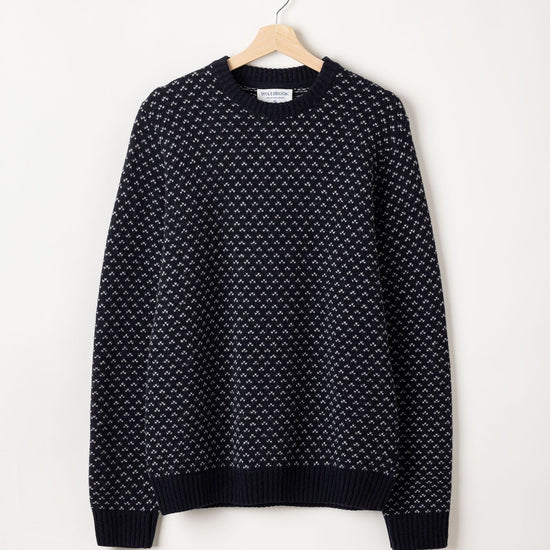 Torsten Crew – Navy - Marble Grey – Kleiderbügelaufnahme