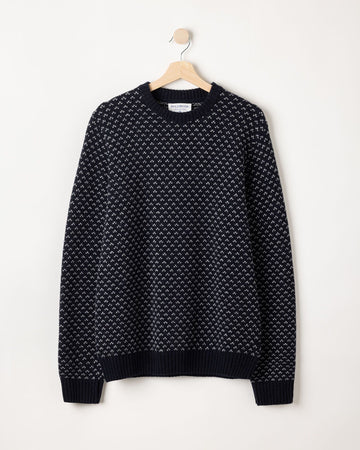 Torsten Crew – Navy - Marble Grey – Kleiderbügelaufnahme